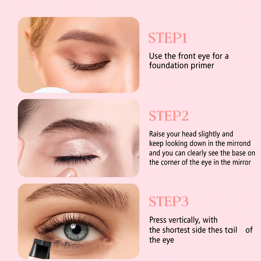 Waterproof Not Smudge Precise Outline Natural Long Lasting Integrated Double-headed Eyeliner Stamp Pen