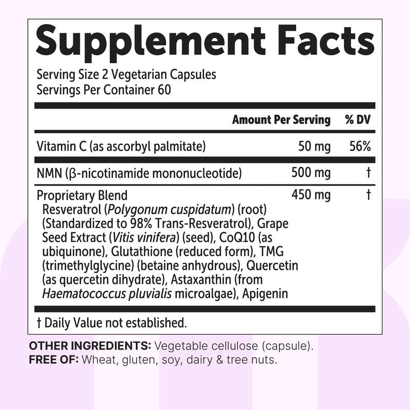 Advanced NMN 1,000mg – Cellular Energy, Longevity & Vitality Support